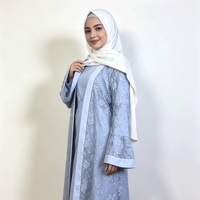 Ensemble Abaya Femme Ample Trois Pièces Superposées Tailles 52-60 Gulf UK 6-18 US 2-14 avec Dentelle Vêtements Musulmans Islamiques Modestes Longueur au Sol