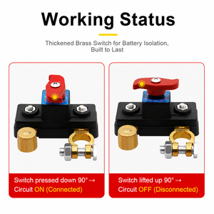 Interruttore di Disconnessione Terminale Batteria in Rame Puro di Grado Marino 12V/24V a Sgancio Rapido <span class=keywords><strong>per</strong></span> Auto/Camion/Barca/Camper, Interruttore Antifurto - Product Image 1