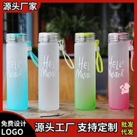 Bouteille de boisson en verre dépoli à changement de couleur avec couvercle, personnalisable avec logo, vente en gros