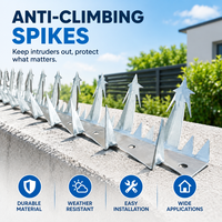 Barre de sécurité anti-escalade en acier galvanisé avec plaques de base pour montage sur rail en bois, taille personnalisée