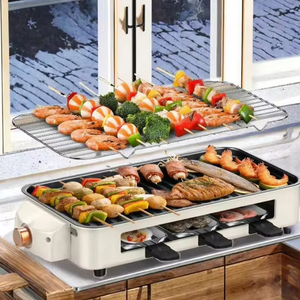 <b>Electric</b> Smokeless Grill Pan Removable Non-Stick Aluminum Baking Plate 1500W 10x16inch Temperature Control Outdoor RV Household - Product Image 1