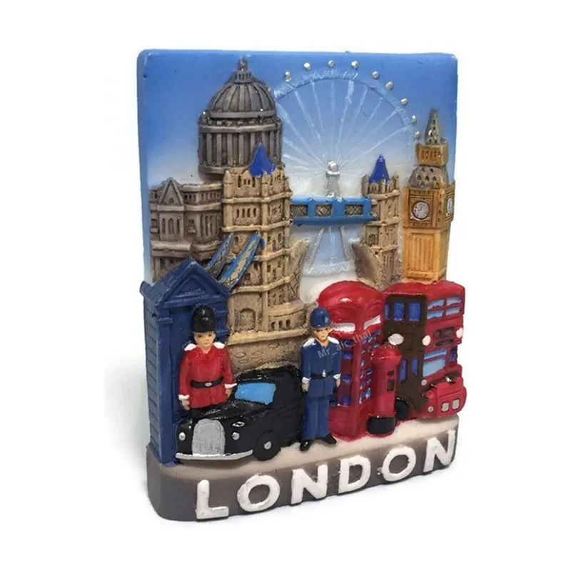 Tower Bridge Big Ben London Souvenir harz 3D-Kühlschrank Werbe-Kühlschrank magnete Kunden spezifische City Souvenir Tourismus Geschenke