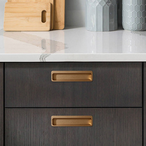 PET Skin-Feel Modern Customized Color Slotted Embedded Cabinet Door Drawer Handles Easy Installation for Kitchen Living Room - Product Image 4