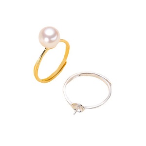 WENCHI 1796DIY Accesorios de Perlas, Base para Anillo de Plata S925, Edición de Moda, Componentes de Joyería de Plata de 7-10 mm, Modelo 11803 - Product Image 3
