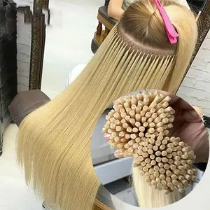Satışa en kaliteli ve ucuz fiyat 18 inç rus manikür hizala sarışın I İpucu insan saçı postiş toptan için tutarsızlık