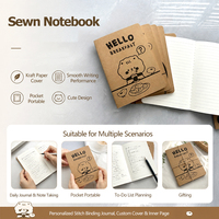 Carnet A5 en papier kraft cousu, journal personnalisé avec reliure cousue, logo et pages intérieures sur mesure pour l'école, les affaires, les cadeaux et la papeterie