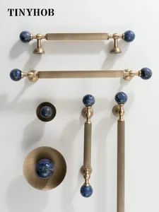 Poignée <span class=keywords><strong>de</strong></span> meuble en laiton bronze antique / Pierre naturelle, design vertical cannelé, pour armoire <span class=keywords><strong>de</strong></span> cuisine et tiroir - Product Image 1