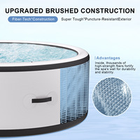 Offre Spéciale 4-6 personnes Fibre Tech brossé Construction bain à remous gonflable 150 jets d'air massage à bulles 6 lumières ambiantes