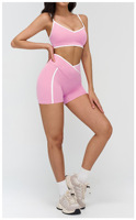 2 Set Pakaian Yoga Wanita, Pakaian Olahraga, Set Gym, Tracksuit, Legging Pinggang Tinggi, Sport Bra, Pakaian Atletik, Pakaian Fitness