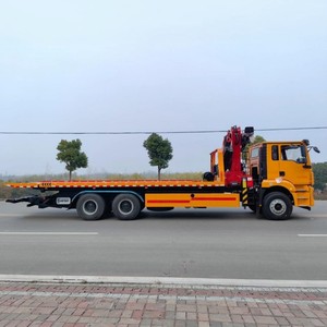 Shacman 6x4 <b>Flatbed</b> Recovery <b>Truck</b> with Knuckle Boom Crane for Heavy Vehicle Towing and Construction Equipment Lifting - Product Image 6