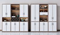 Armoire de rangement pour le vin en bois massif de luxe moderne Meuble en verre élégant pour la salle à manger à la maison avec compatibilité de chaise