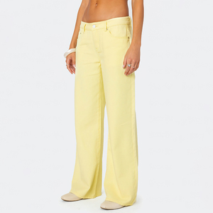 2026 Designer Modern Baggy <strong>Yellow</strong> Aqua Green <strong>Women's</strong> <strong>Jeans</strong> Everyday Essentials Low Rise Straight Leg <strong>Jeans</strong> for <strong>Women</strong> - Product Image 5