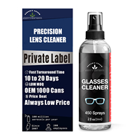 Spray nettoyant lunettes sans traces avec chiffon microfibre, idéal pour lunettes, solaires, écrans de téléphone et PC