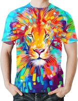 Kaos Cetak Sesuai Permintaan Keyboard Pelangi 3D Printing Grosir 2024 Gaya Terbaru Kaos Pria Custom Sublimasi Digital