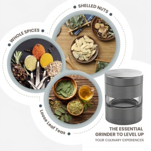 Matte Black Aluminum Hemp <b>Herb</b> <b>Grinder</b> 5 Part Spice Tobacco Mill with See-through Chamber for Smoking - Product Image 6