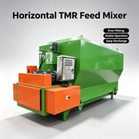 Mélangeur d'aliments TMR horizontal robuste à double arbre pour ensilage, foin et paille, pour bovins, ovins, bétail et fermes laitières
