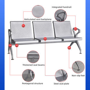 Goedkope Wachtkamer Bank Stalen Station Wachtstoel Wachtstoel Koudgewalst Stalen Stoel Voor Patiënt - Product Image 2