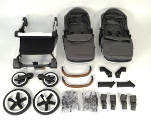 En1888-2020 Treo Toàn Bộ Bánh Xe Có Thể Đảo Ngược Màu Đen Cho Nữ Xe Đẩy Em Bé Đôi Tốt Sang Trọng - Product Image 4