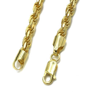 סיטונאי שרשרת חבל מוצק מותאם אישית שרשרת 5.5 מ "מ רודיום 18 קראט שרשרת ציפוי זהב 925 לגברים - Product Image 5