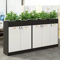 Armoire de rangement en métal avec dessus en acier, 3 trous pour plantes, mobilier de bureau modulaire, armoire de rangement décorative d'intérieur