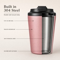 Tasse à café isotherme portable en acier inoxydable 304 avec couvercle rabattable, gobelet de voyage, mug de voiture – Vente en gros