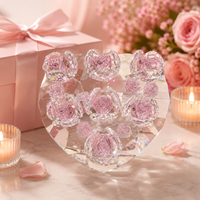 Ornement en cristal en forme de cœur de rose, collection personnalisée, décoration moderne et romantique pour la maison, cadeau pour un anniversaire de mariage ou la Saint-Valentin