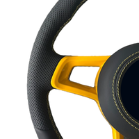 Volant en cuir compatible avec VW Golf 4 5 6 6R 7 7.5 8 MK4 5 6 7 7.5 8 7 R GTE Variant R-Line T6 V6 Style Jaune