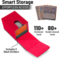 Boîte de rangement rigide pour cartes, capacité 100 cartes Magic TCG à double protège-poche, avec 1 compartiment de rangement pour toploaders