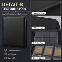 Classeur à 9 pochettes à chargement latéral, 360 emplacements pour cartes, en cuir PU, avec fermeture éclair, pour cartes à collectionner TCG et cartes sportives