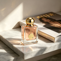 Eau de Parfum de Créateur Exquise - Capuchon Or Orné de Diamants, Flacon en Verre Dégradé, Parfum Opulent