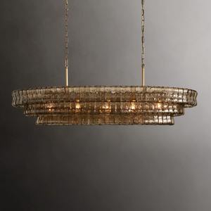 Lampes suspendues d'art de luxe en or moderne îlot de cuisine chaîne de LED en verre givré blanc plaque de plafond de <span class=keywords><strong>lustre</strong></span> en laiton - Product Image 5