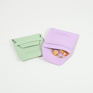 PACKSECRET OEM Service Custom Jewelry <b>Gift</b> Microfiber Pouches PortableJewelry Velvet Pouch with Semi Flap Design - Product Image 4
