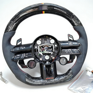 Volante LED de Fibra de Carbono Forjado Personalizado para Modelos <span class=keywords><strong>Mercedes</strong></span> <span class=keywords><strong>Benz</strong></span> W205 C300 E260 E300 GLA <span class=keywords><strong>43</strong></span> GT <span class=keywords><strong>AMG</strong></span> GLB GLC <span class=keywords><strong>SL</strong></span> - Product Image 1