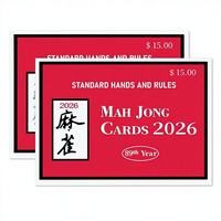 Cartes de règles rectangulaires à grands caractères faciles à lire pour le mahjong, accessoires et cadeaux parfaits pour les débutants