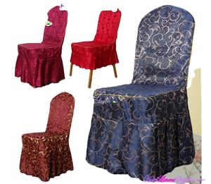 Điển hình Trung Quốc phong cách đám cưới ghế bao gồm, Damask Polyester ghế bao gồm với hộp nếp gấp trên váy phần - Product Image 1