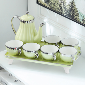 Juego de Tazas y Tetera de Cerámica de Lujo, 6 Piezas, Personalizado, para Fiestas <span class=keywords><strong>en</strong></span> Casa - Product Image 2