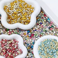 Paso Sico Strass pour ongles en verre cristal, style taillé, couleurs assorties (Candy Soda), à base pointue, couleur sucre blanc