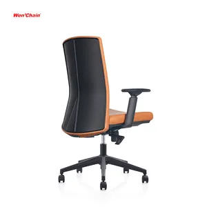 Support dorsal confortable de luxe Chaise en cuir à mi-dossier pour ordinateur Chaise de bureau pivotante pour gestionnaire