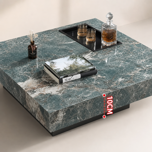 <span class=keywords><strong>Table</strong></span> <span class=keywords><strong>basse</strong></span> en pierre frittée verte |   <span class=keywords><strong>Table</strong></span> <span class=keywords><strong>basse</strong></span> carrée en marbre poli pour salon, hôtel, villa, design moderne - Product Image 3