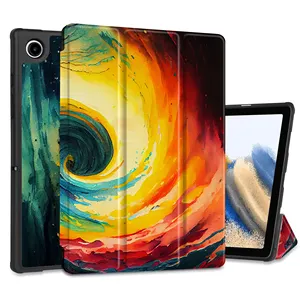 Sağlam Tablet kapakları Samsung Galaxy Tab A8 10.5 2021 SM-X200 SM-X205 Pu deri Funda kalemlik çocuk kılıf kapak ile