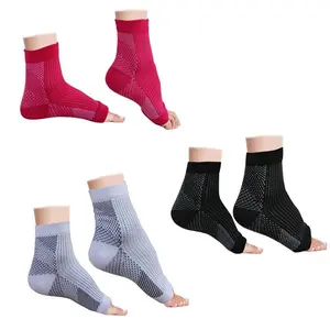 Chaussettes de Yoga antidérapantes pour femmes et hommes, chaussettes de Compression respirantes à bout ouvert