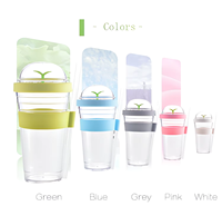 Gobelet à café en plastique personnalisé de 360 ml (12 oz) écologique à double paroi avec motif floral, sans BPA, avec paille