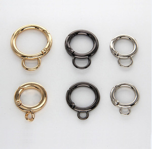 LFEDC Multi Sizes <span class=keywords><strong>Double</strong></span> O Ring Black Silver Gold Snap Spring O Shape Zinc Metal Alloy <span class=keywords><strong>Mousqueton</strong></span> for Bags Phones Backpacks - Product Image 1