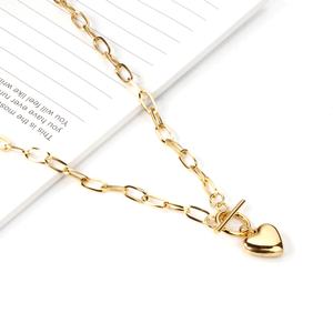 Nuevos Estilos de Cadena de Joyería de Acero Inoxidable Chapada en Oro, Collar con Colgante en Forma de Corazón - Product Image 3