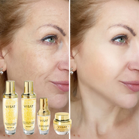 Kit de soin du visage 4 pièces anti-âge et éclaircissant au collagène minéral d'escargot et or 24 carats, fabrication OEM/ODM