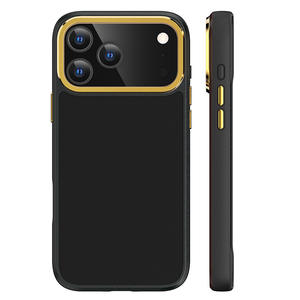 Coque de téléphone abordable à motif personnalisé, nouveau design bicolore avec rainures, motif <span class=keywords><strong>dessin</strong></span>, cinq anneaux métalliques pour iPhone 17 16 15 Pro <span class=keywords><strong>Max</strong></span> - Product Image 1
