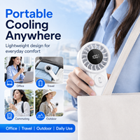 Ventilador de Cuello Portátil Ultraligero Sin Aspas, Estilo Manual, Soplador de Mano, Función de Banco de Energía de Larga Duración, Ideal para Senderismo de Verano
