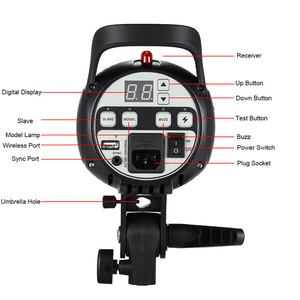 Flash de studio <span class=keywords><strong>Godox</strong></span> <span class=keywords><strong>SK400II</strong></span> 400W avec contrôle sans fil, connectivité USB et conception écologique – Alimentation secteur pour événements - Product Image 5