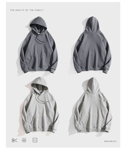 Tùy Chỉnh 100% Cotton 350G Thể Thao Áo Xl Kích Thước Chất Lượng Cao Nhiệm Vụ Nặng Nề Trùm Mũ Trùm Mũ Thêu Logo In Rắn Phong Cách - Product Image 6