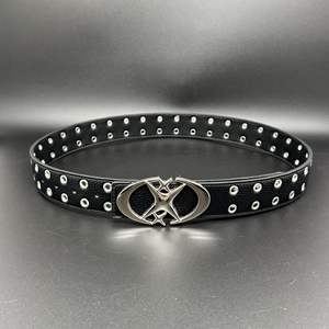 Ceinture en cuir PU pour hommes et femmes, style punk, boucle en alliage, vintage, gothique, Y2K, hip-hop, largeur 3,5 cm, longueur 110 cm - Product Image 5